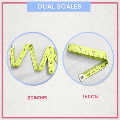 Dressmaker's Soft and Flexible Fiber Glass Measuring Tailor's Tape- Green- Pack of 1