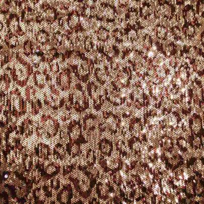 100% Polyester Mesh with Sequin Leopard Print Embellishments