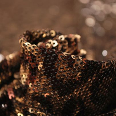 100% Polyester Mesh with Sequin Leopard Print Embellishments