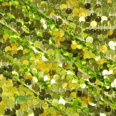 100% Polyester Mesh with Sequin Green Embellishments