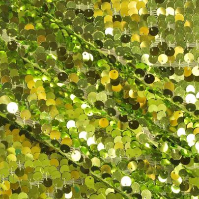 100% Polyester Mesh with Sequin Green Embellishments
