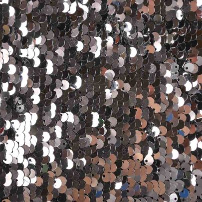 100% Polyester Mesh with Sequin Silver Embellishments