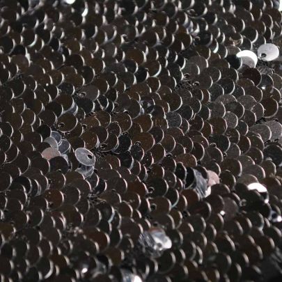 100% Polyester Mesh with Sequin Silver Embellishments