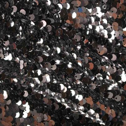 100% Polyester Mesh with Sequin Silver Embellishments