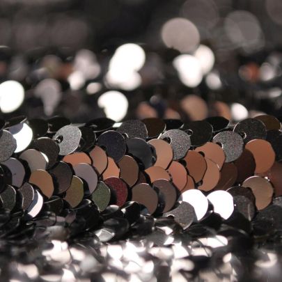 100% Polyester Mesh with Sequin Silver Embellishments