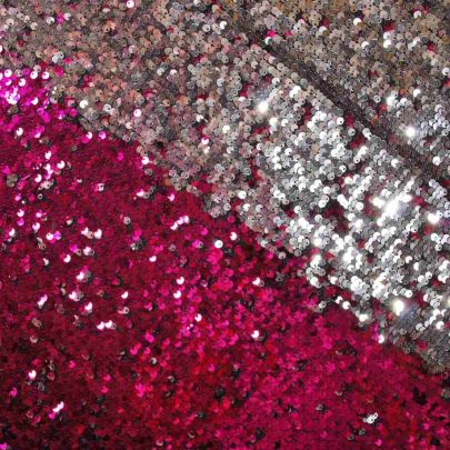 100% Polyester Mesh with Sequin Pink & Silver Embellishments