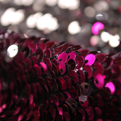 100% Polyester Mesh with Sequin Pink & Silver Embellishments