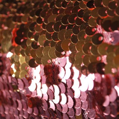 100% Polyester Mesh with Sequin Rose Gold & Gold Embellishments