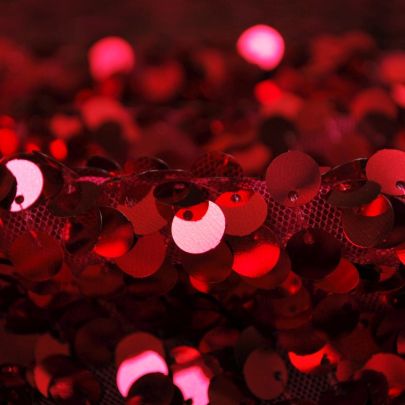 100% Polyester Mesh with Sequin Dark Pink Embellishments