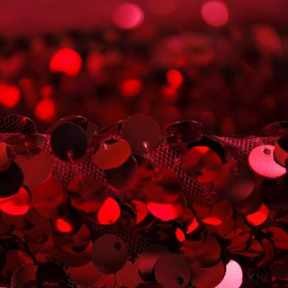 100% Polyester Mesh with Sequin Dark Pink Embellishments