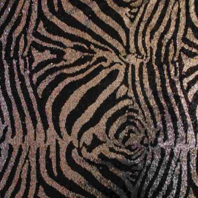 100% Polyester Mesh with Zebra Stripes Sequin Embellishments 