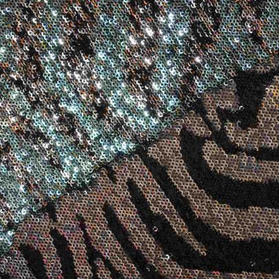 100% Polyester Mesh with Zebra Stripes Sequin Embellishments 