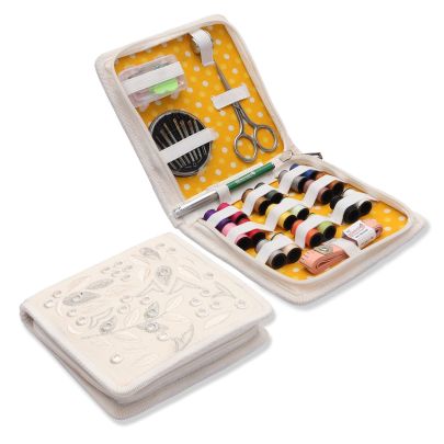 Beautiful White Canvas Sewing Kit