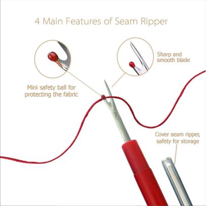 The Sewing HQ- Pen Style Seam Ripper with Cap- Red