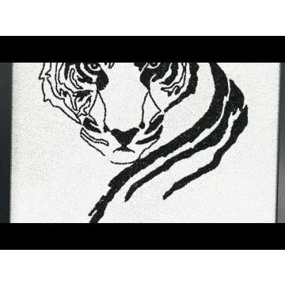 Beautiful Hand Embroidered Fashion and Interior Artwork of The White Tiger