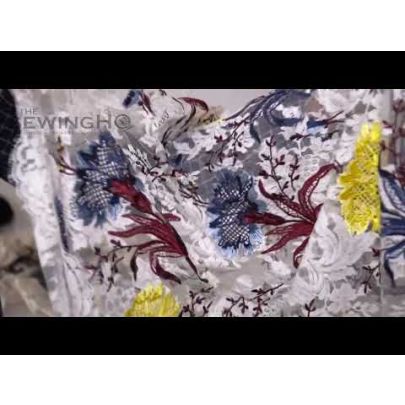 Embroidered Multi Chantilly Lace - an array of hues making an all-over floral texture