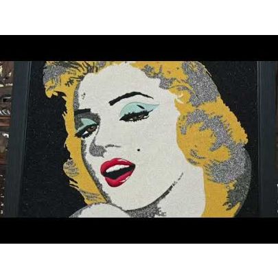 Artwork of Marilyn Monroe for fashion and  Interiors with Beads and Threads
