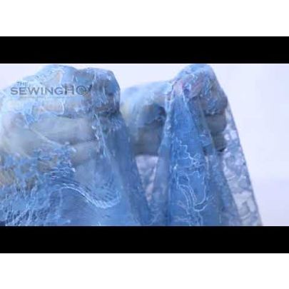 Azure Blue French Chantilly Lace Fabric