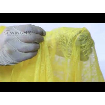 Corn Yellow Floral French Chantilly Lace Fabric