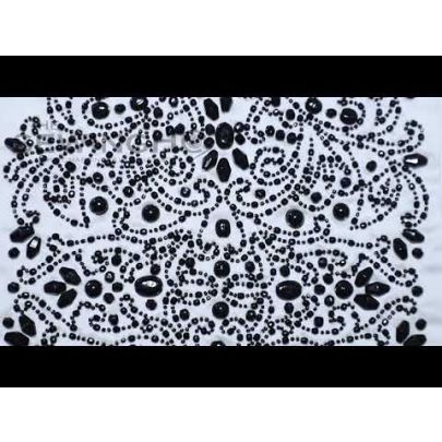 Alice Beaded Embroidery - sculpted with black beads