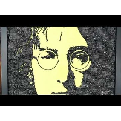 Artwork of John Lennon with Glass Beads