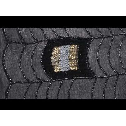 Amira Web Embroidery - shades of shimmering grey, black and gold