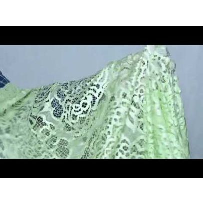 Green Lightweight French Guipure Lace with shimmer