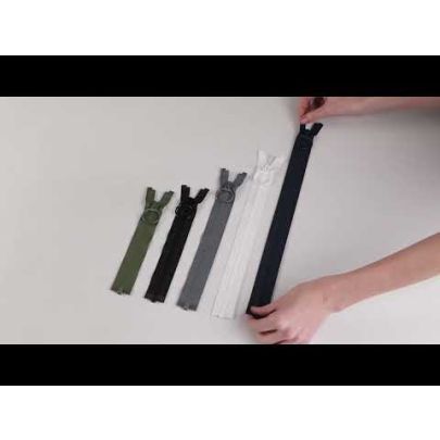 YKK Vislon Sports Open End Zip- Khaki Green 40cm