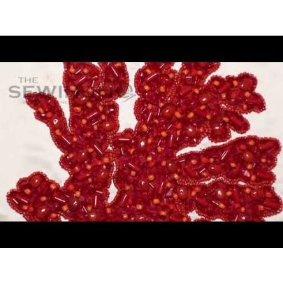 Angel Embroidery - clear sequins at the base and beads of varying shapes and sizes on top