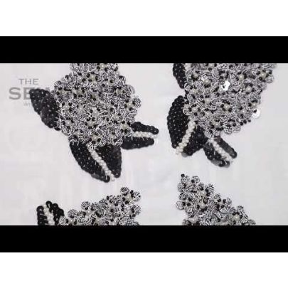 Anika Embroidery - use of pearls and disc shaped sequins is done in such a way that it creates a couture-edged design