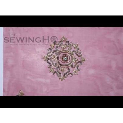 Antonia Embroidery - bugle beads and sequins, and a crystal stone at its center