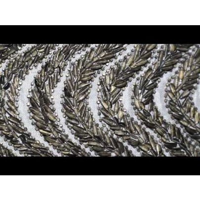 Arabella Snaking Embroidery - embellished with beads gives a serpent-like appearance