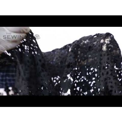 Black Floral Cotton Guipure Lace - floral pattern of this beautiful French lace