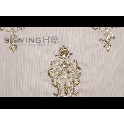 Aspen Embroidery - burnished copper shade in this metal thread motif