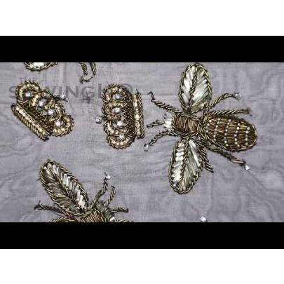 Averie Bumble Bee Embroidery - pattern featuring bees and crowns