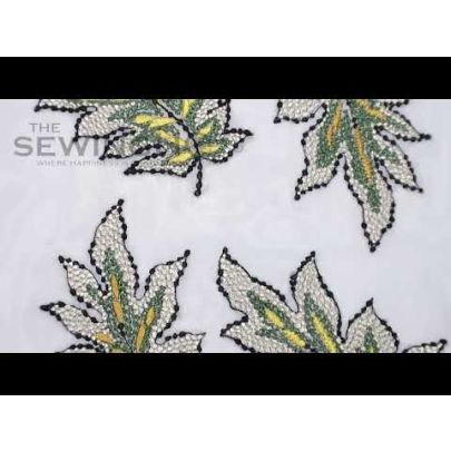 Azaria Thread Embroidery - falling leaves adds a lively and animated touch