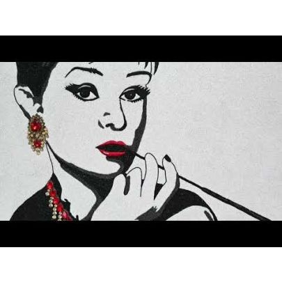 Beaded Audrey Hepburn Artwork