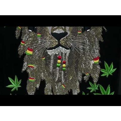 Artwork of Zion Lion with Beads and Sequins for Fashion and Interiors