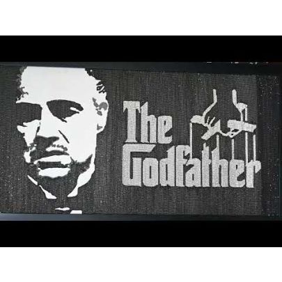 Artwork of The Godfather with Hand Embroidery using Crystal and Thread Work