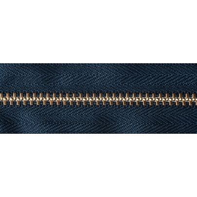 YKK Brass Jeans Zip- Navy 10cm