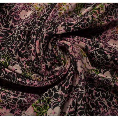 Polyester Crepe de Chine Floral Print Fabric