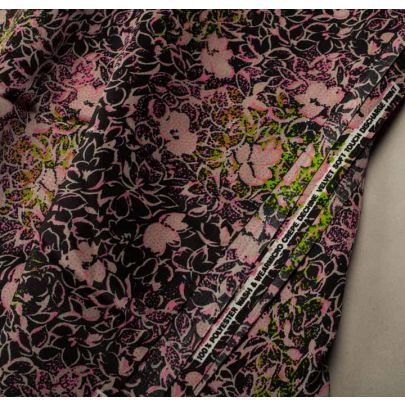 Polyester Crepe de Chine Floral Print Fabric