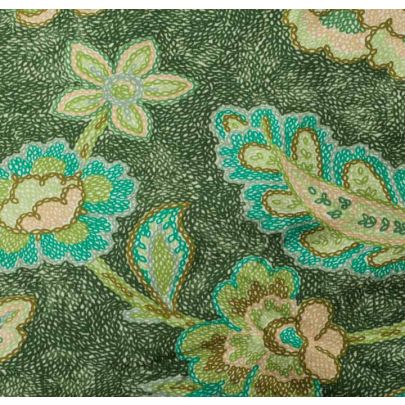Cotton Floral Dots Green (sold as 1.45m X 1.25m piece) 