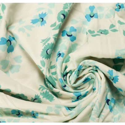 Liberty Art Fabric, Aqua Florals (sold as 1.3m X .35m piece) 