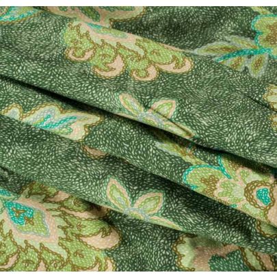 Cotton Floral Dots Green (sold as 1.50m X 55cm piece) 