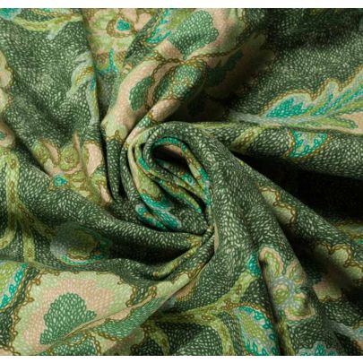 Cotton Floral Dots Green (sold as 1.50m X 55cm piece) 