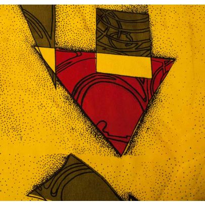 Crepe De Chine Yellow Abstract Print 