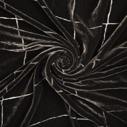 Cotton Velvet Fabric Black Fabric Jacquard (112 x 70cm piece) 