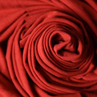 Red Strech Jersey Cotton mix Fabric (48 x 135cm Remnant Fabric) 