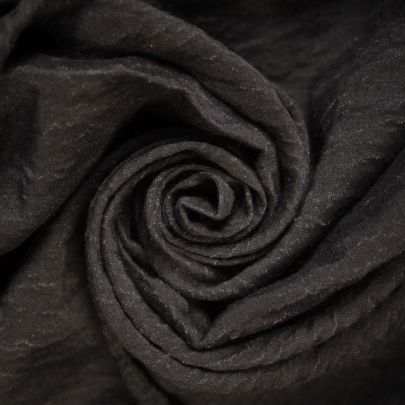 Black Crinkle Finish Fabric (149cm x61cm Remnant Fabric) 